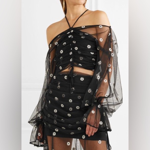 Alice McCall “The One” Black and Floral Rucched Top - Picture 4 of 16